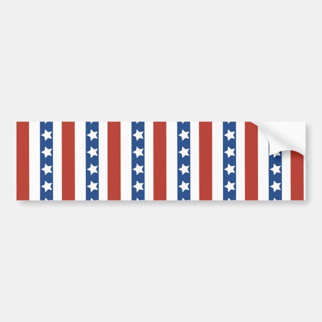Patriotic Red White Blue Stars and Stripes Freedom Bumper Sticker (Front)