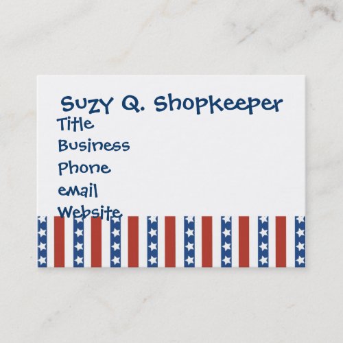 Patriotic Red White Blue Stars and Stripes Freedom Business Card