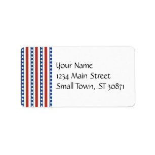 Patriotic Red White Blue Stars and Stripes Freedom Label