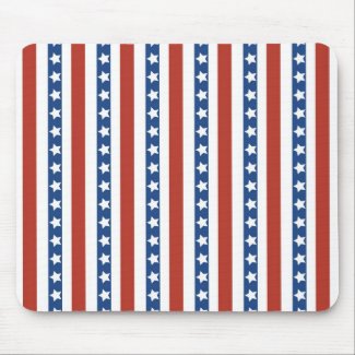 Patriotic Red White Blue Stars and Stripes Freedom Mouse Pad