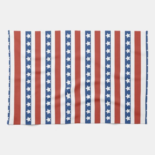 Patriotic Red White Blue Stars and Stripes Freedom Towel