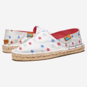 Patriotic Red White Blue Stars Espadrilles