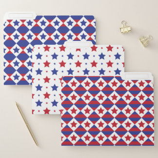 PATRIOTIC RED WHITE BLUE STARS FILE FOLDER