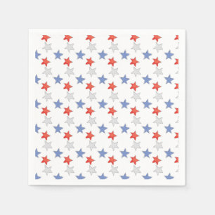 Patriotic Red White Blue Stars Napkins