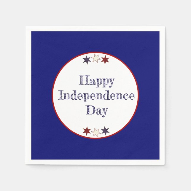 Patriotic Red White Blue Stars  Napkins (Front)