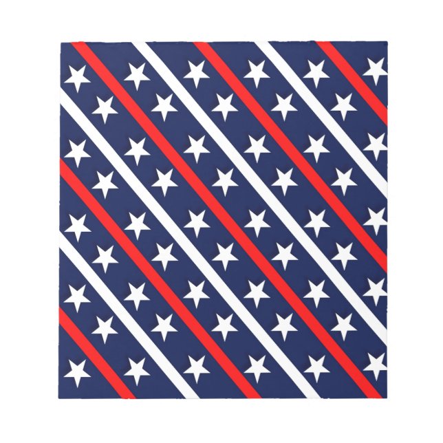 patriotic red white blue stars notepad (Front)