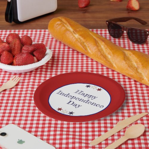 Patriotic Red White Blue Stars Paper Plates