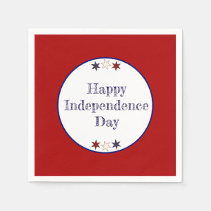 Patriotic Red White Blue Stars Paper Plates Napkins