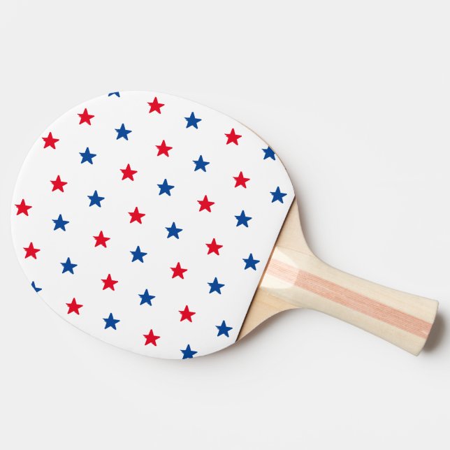 Patriotic red white blue stars pattern 4th of July Ping Pong Paddle (Side)
