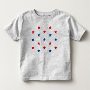 Patriotic red white blue stars pattern 4th of July Toddler T-shirt