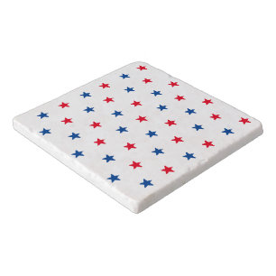 Patriotic red white blue stars pattern 4th of July Trivet