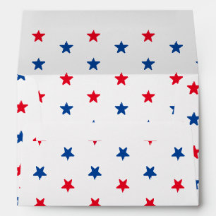 Patriotic Red white blue stars pattern envelope