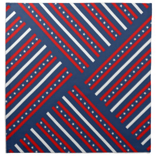 patriotic red white blue stars pattern napkin