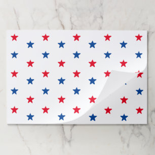 Patriotic red white blue stars pattern placemats