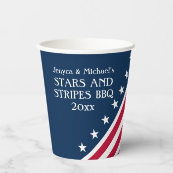 Patriotic Red White Blue Stars Stripes Paper Cups by watermelontree at Zazzle