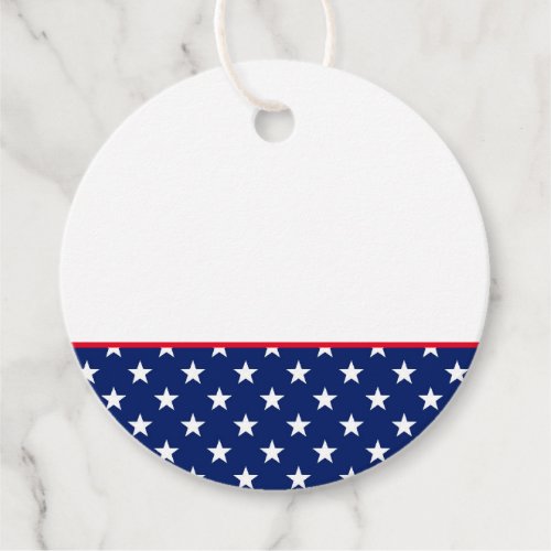 Patriotic Red White Blue Stars Stripes USA Favor Tags