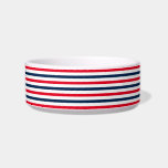 Patriotic red white blue stripes 4th of July pet Bowl<br><div class="desc">Patriotic red white blue stripes 4th of July modern ceramic dog,  cat,  pet Bowl</div>