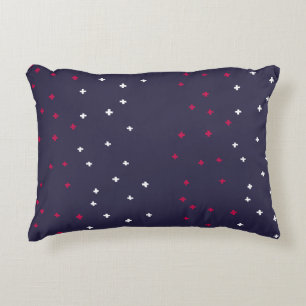 Patriotic red white & blue Swiss cross plus sign Accent Pillow