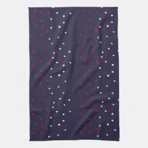 Patriotic red white & blue Swiss cross plus sign Kitchen Towel