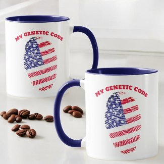 Patriotic Red, White & Blue US Flag Fingerprint 