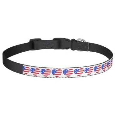Patriotic Red White Blue USA American Flag Heart Pet Collar Patriotic Red White Blue USA American Flag Heart Pet Collar