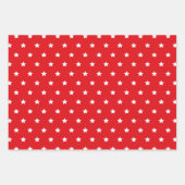 Patriotic Red, White & Blue USA Flag Stars Pattern Wrapping Paper Sheets (Front 3)