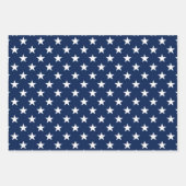 Patriotic Red, White & Blue USA Flag Stars Pattern Wrapping Paper Sheets (Front)