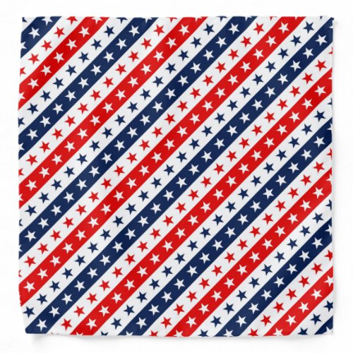Patriotic Red White  Blue USA Stars  Stripes Bandana