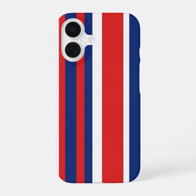 Patriotic Red White Blue Vertical Stripes Pattern iPhone Case (Back)