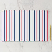 Patriotic red white blue vertical stripes placemat (Insitu)