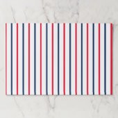 Patriotic red white blue vertical stripes placemat (Front)