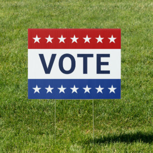 Patriotic Red White Blue Vote Yard Sign