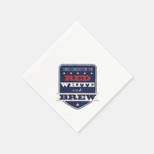 Patriotic Red White & Brew Napkins