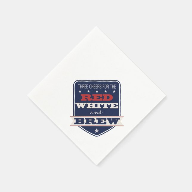 Patriotic Red White & Brew Napkins (Corner)