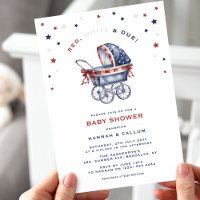 Patriotic Red, White & Due 4th July Baby Shower