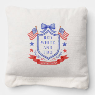Patriotic Red White & I Do Bridal Shower Cornhole Bags