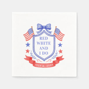 Patriotic Red White & I Do Bridal Shower Napkins