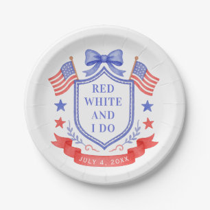 Patriotic Red White & I Do Bridal Shower  Paper Plates