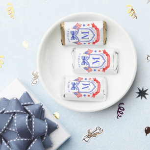 Patriotic Red White & I Do Monogram Bridal Shower Hershey's Miniatures