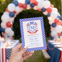 Patriotic Red White & I Do Monogram Bridal Shower