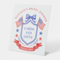 Patriotic Red White & I Do Monogram Bridal Shower