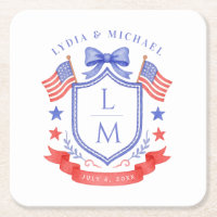 Patriotic Red White & I Do Monogram Wedding