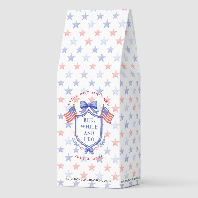 Patriotic Red White & I Do Wedding Roasted Coffee (Front)