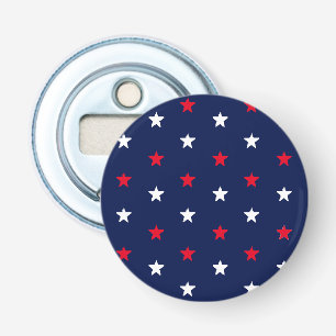 Patriotic red white navy blue stars modern holiday bottle opener