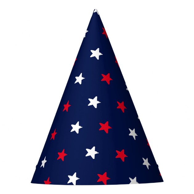 red white and blue party hats