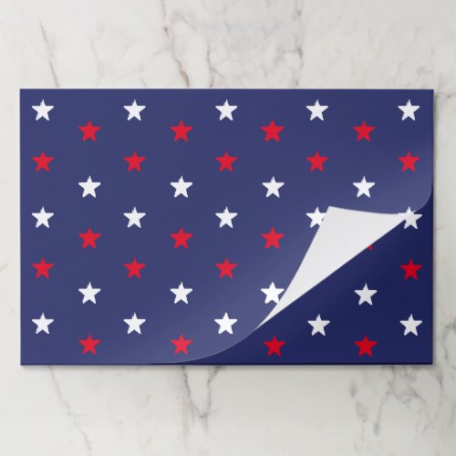 Patriotic red white  navy blue stars placemats