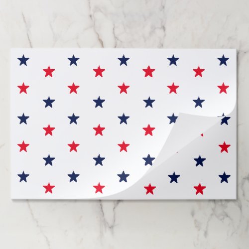 Patriotic red white  navy blue stars placemats