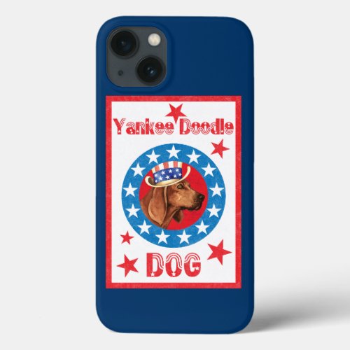 Patriotic Redbone Coonhound iPhone 13 Case