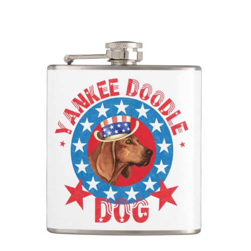 Patriotic Redbone Coonhound Flask