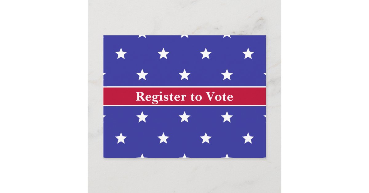Register to Vote – Blank Patriotic Voting Post Cards Mailable (No Enve